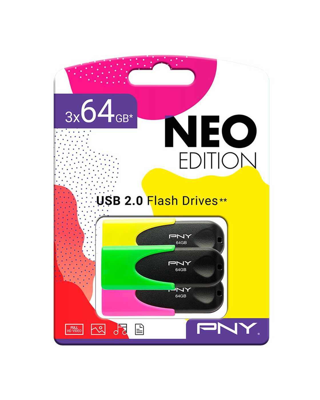 MEMORIA USB PNY EDITION PACKS 64GB X3 UNIDADES